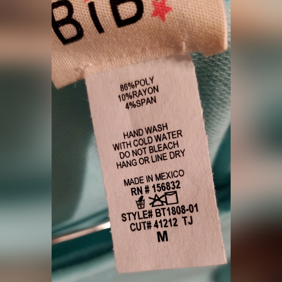 Bibi Boutique Puff Sleeve Top NWOT blue casual shirt elbow length sleeve medium - Picture 5 of 6